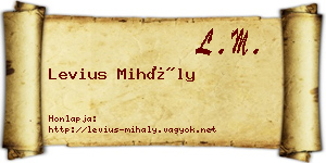 Levius Mihály névjegykártya