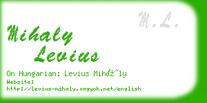mihaly levius business card